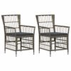 vidaXL Tuinstoelen 2 st Grijs PE rattan, Staal en Polyester Stof