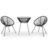 vidaXL 3-delige Tuinset PVC-rattan zwart