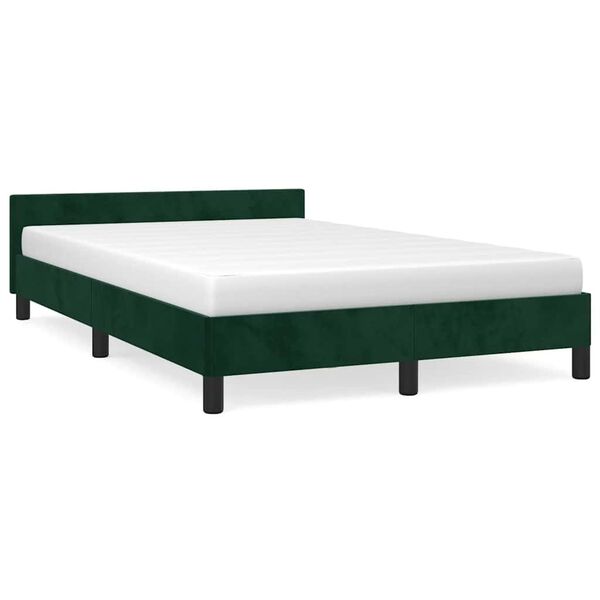 vidaXL Bedframe zonder matras 120x200 cm fluweel donkergroen
