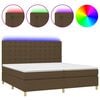 vidaXL Boxspring met matras en LED stof donkerbruin 200x200 cm