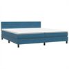 vidaXL Boxspring met matras en LED fluweel donkerblauw 180x210 cm