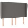 vidaXL Hoofdbord met randen 147x23x118/128 cm kunstleer grijs