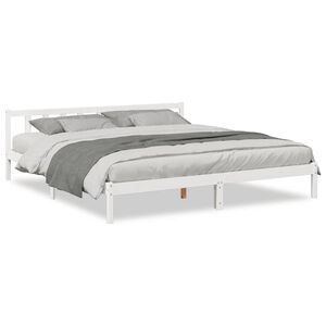 vidaXL Bedframe extra lang zonder matras grenenhout wit 200x220 cm