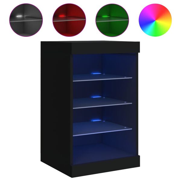 vidaXL Dressoir met LED-verlichting 41x37x67 cm zwart