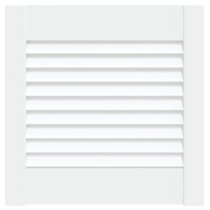 vidaXL Kastdeur met lamellen 39,5x39,4 cm massief grenenhout wit