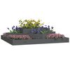 vidaXL Plantenbak 112x112x27 cm massief grenenhout grijs
