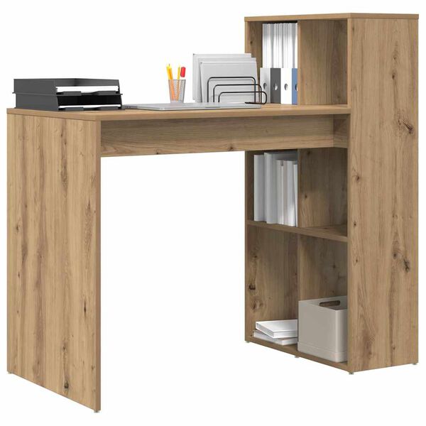 vidaXL Bureau met plank Artisan Eiken 108 x 55 x 103.5 cm Bewerkt hout