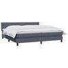 vidaXL Boxspring met matras fluweel donkergrijs 180x210 cm