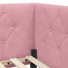 vidaXL Hoekbedframe met matras Roze 100 x 200 cm Fluweel