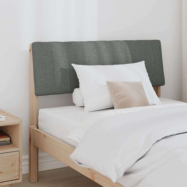 vidaXL Gestoffeerd hoofdbord Donkergrijs 90 cm Massief grenenhout