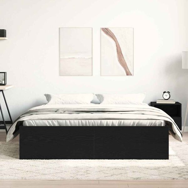 vidaXL Bedframe zonder matras 160x200 cm bewerkt hout zwart eikenkleur