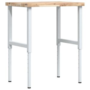 vidaXL Werkbank rechthoekig 80x60x(73-99,5) cm massief acaciahout
