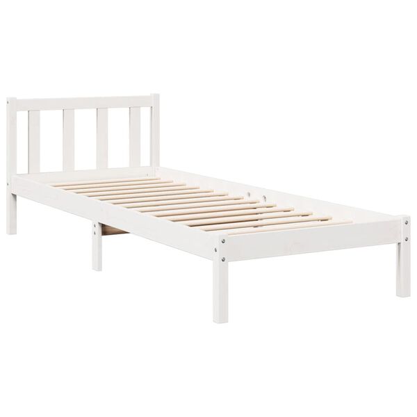 vidaXL Bedframe extra lang zonder matras grenenhout wit 90x210 cm