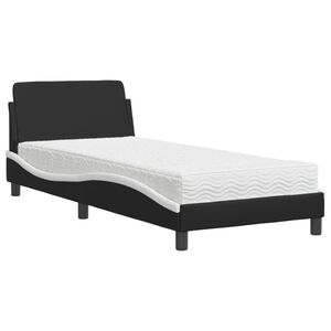 vidaXL Bed met matras "Dover" kunstleer zwart en wit 80x200 cm