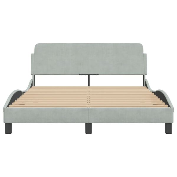 vidaXL Bedframe "Dover" 140x200 cm fluweel lichtgrijs