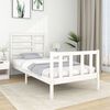 vidaXL Bedframe massief hout wit 75x190 cm