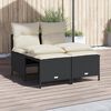 vidaXL 4-delige Loungeset met kussens poly rattan zwart