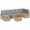 vidaXL Tuinbankenset met kussen met opslag 8 pcs Beige Poly riet