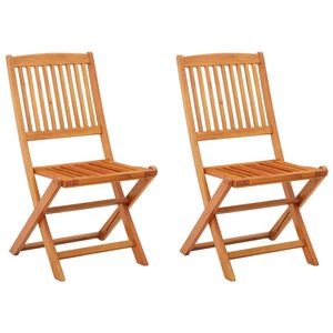 vidaXL Opklapbare stoelen, 2 stuks, van massief eucalyptushout