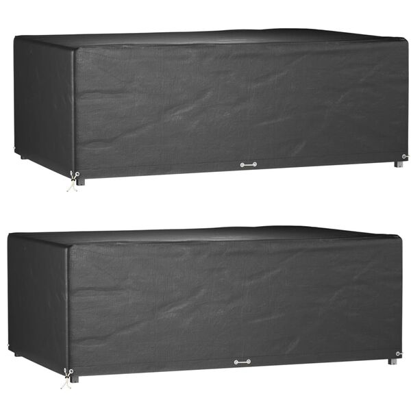 vidaXL Tuinmeubelhoezen 2 st 12 oogjes rechthoekig 213x132x75 cm