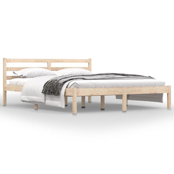 vidaXL Bedframe massief grenenhout 150x200 cm