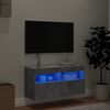 vidaXL Tv-wandmeubel met LED-verlichting 80x30x40 cm betongrijs