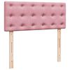 vidaXL Boxspring met matras fluweel roze 120x190 cm
