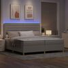 vidaXL LED Box Spring Bed met matras Taupe 200 x 200 cm Stof