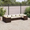 vidaXL 7-delige Loungeset met kussens poly rattan bruin
