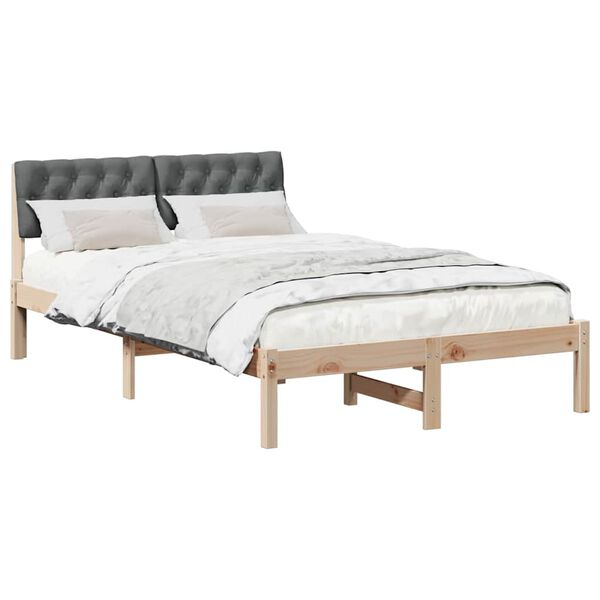 vidaXL Bedframe Bruin en donkergrijs 120 x 200 cm Massief grenenhout