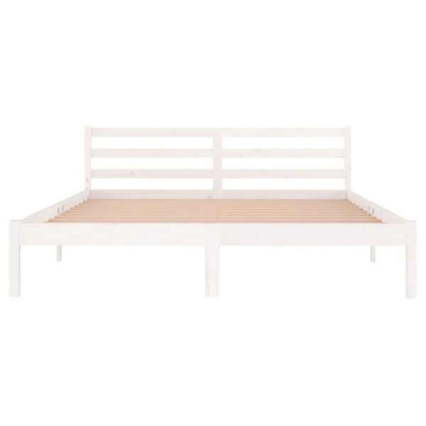 vidaXL Bedframe massief grenenhout wit 160x200 cm