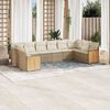 vidaXL 10-delige Loungeset met kussens poly rattan beige