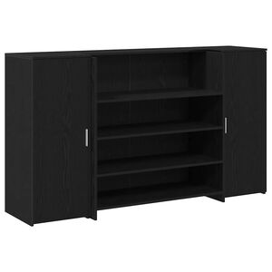 vidaXL Receptiebalie zwart eiken 180x50x103,5 cm bewerkt hout