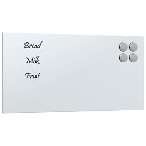 vidaXL Magneetbord voor aan de wand 40x20 cm gehard glas wit