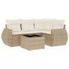 vidaXL 5-delige Loungeset met kussens poly rattan beige
