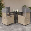 vidaXL 5-delige Tuinset met kussens poly rattan gemengd beige