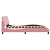 vidaXL Bedframe met LED zonder matras "Hanko" fluweel roze 180x200 cm