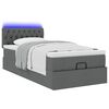 vidaXL Ottoman bed met matras en LED's 100x200cm stof donkergrijs