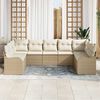 vidaXL Tuin Sofa Set met opslag 9 pcs Beige en wit poly rattan