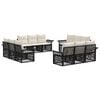 vidaXL Tuinbankenset 12 st Zwart poly rattan