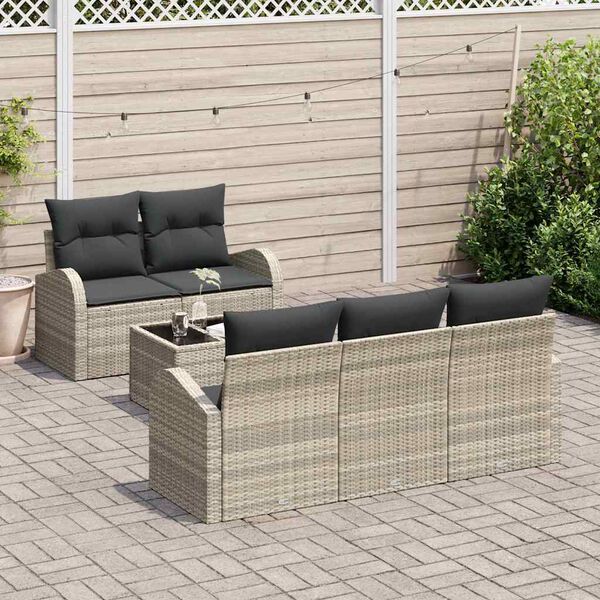 vidaXL Tuin Sofa Set Lichtgrijs 55 x 55 x 37 cm poly rattan