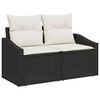 vidaXL Tuin Sofa Set met opslag 9 pcs Zwart Poly riet