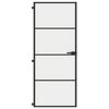 vidaXL Binnendeur smal 83x201,5 cm gehard glas en aluminium zwart