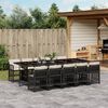 vidaXL 11-delige Tuinset met kussens poly rattan zwart
