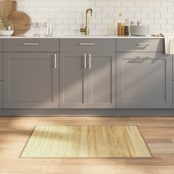 vidaXL Vloerkleed rechthoekig 70x100 cm bamboe lichtnaturel