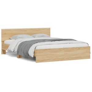 vidaXL Bedframe met hoofdeinde sonoma eikenkleurig 140x190 cm