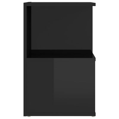 vidaXL Nachtkastje 35x35x55 cm spaanplaat hoogglans zwart