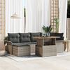 vidaXL Tuin Sofa Set met opslag 7 pcs Grijs Poly riet