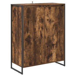 vidaXL Schoenenkast met opslag Rook Eik 79 x 36 x 100 cm Bewerkt hout