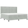 vidaXL Boxspringbed met matras met LED Lichtgrijs 200 x 200 cm Fluweel